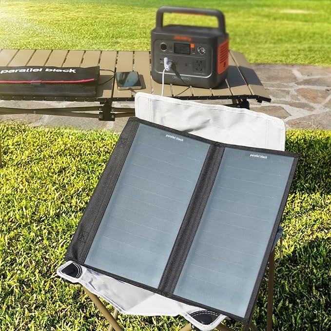 GWSOLAR parallel black 防災用 20W ポータブルソーラーパネル