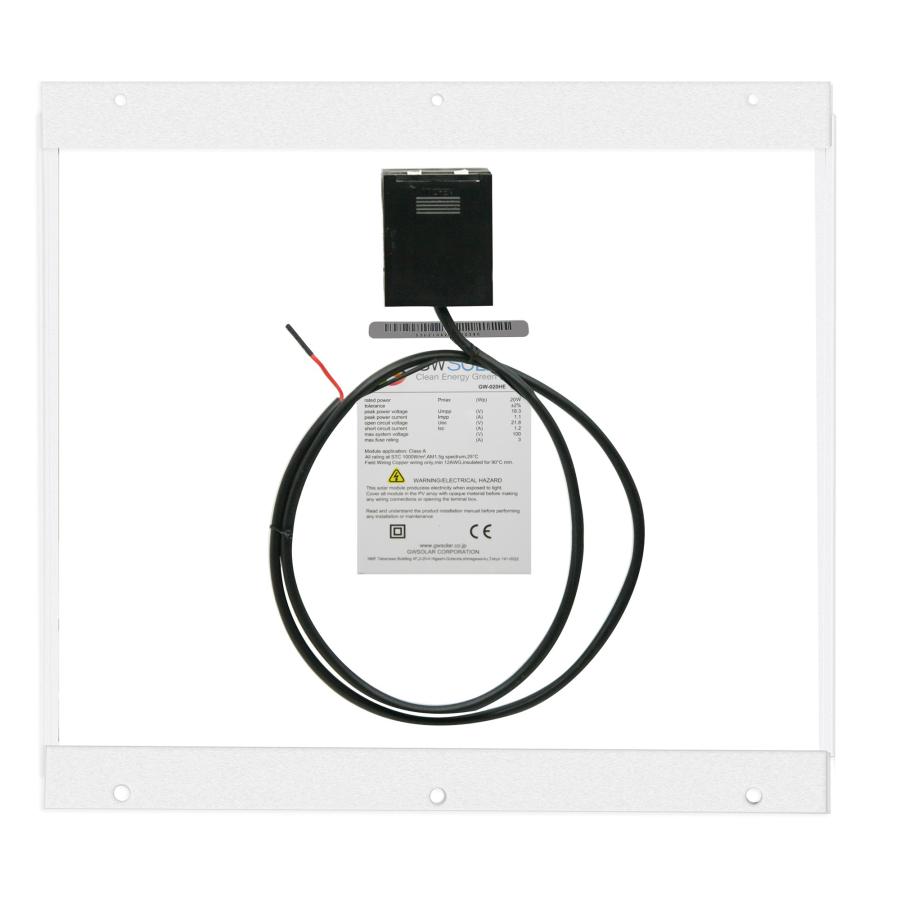 GWSOLAR ソーラーパネル20W 【厚み2.5cm 表面取付け6個 太陽光パネル