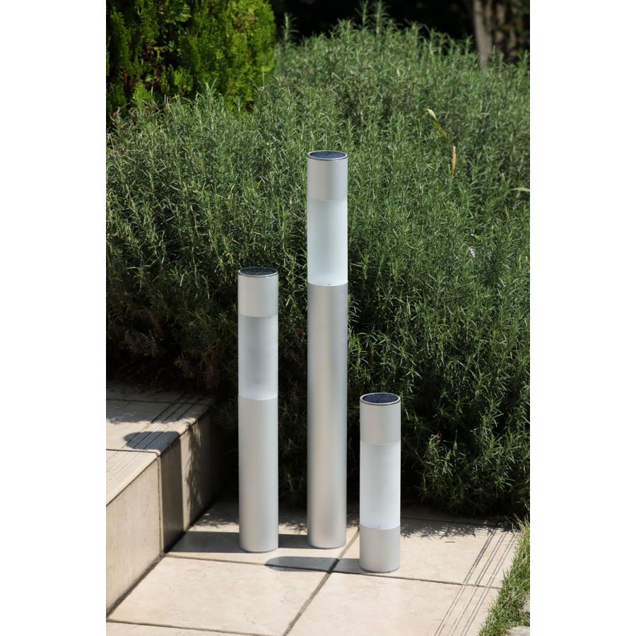 ソーラーライト　大特価　×50P GWSOLAR アルミポールソーラーライト 高さ50cm 直径7cm スタイリッシュ