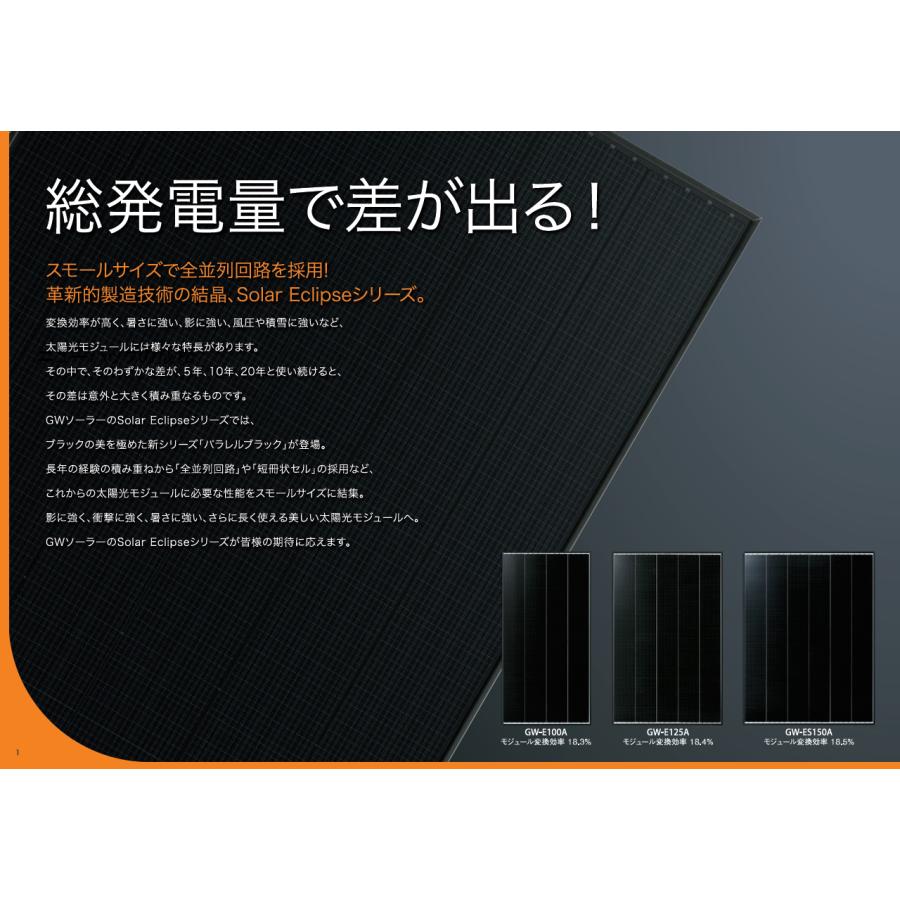 影に強い!!【太陽光パネル250W/細長タイプ】全並列ソーラーパネル　6列を全並列で構成 独自設計MPPT方式コントローラーで12V/24Vシステム充電 型番：GW-E250Aの画像
