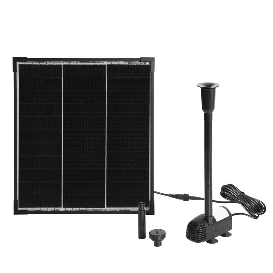 GWSOLAR 本格派 ソーラーポンプ セット 「曇天に強い! 20W太陽光パネル