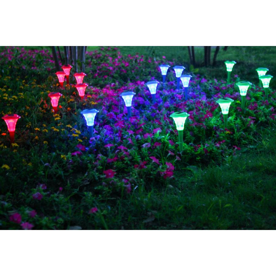 ソーラーライト【レッドLED3個組!!】ガーデンをライトアップ！お庭