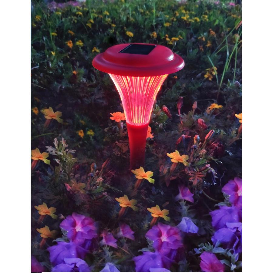 ソーラーライト【レッドLED3個組!!】ガーデンをライトアップ！お庭