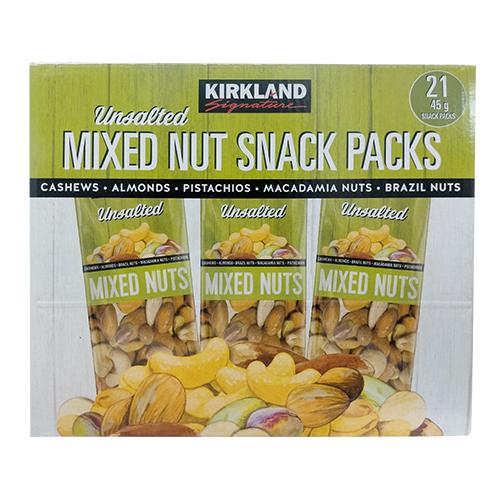 Greenwood Storeカークランドシグネチャー 無塩ミックスナッツ 45gx21袋 コストコ Costoco カダミアナッツ ブラジルナッツ アーモンド ピスタチオ カシューナッツ