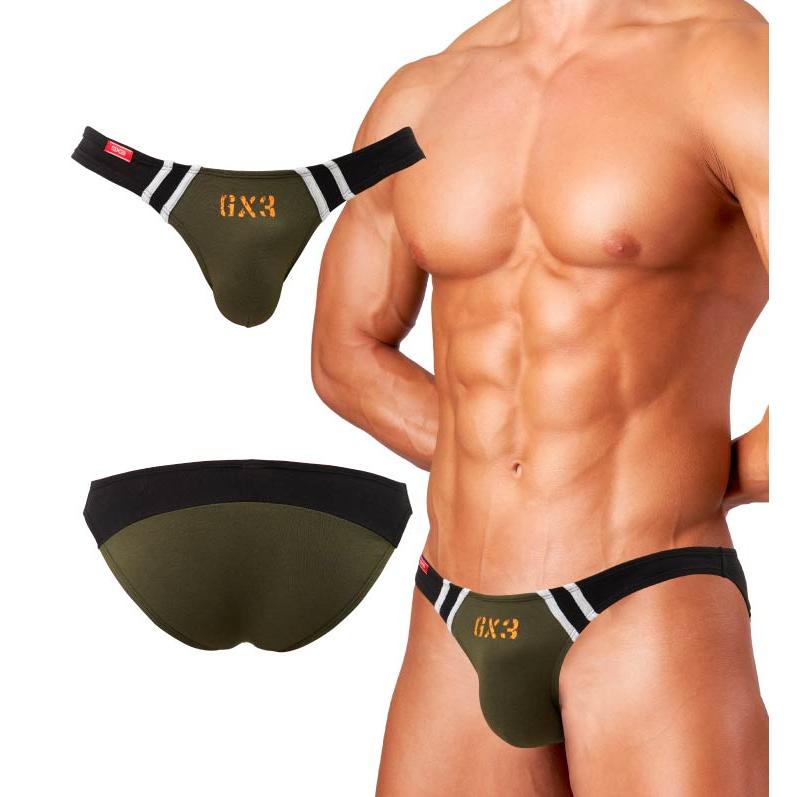 GX3 2枚パンツセット GX3/ジーバイスリー TOUGH BLACK Vビキニ : GX3