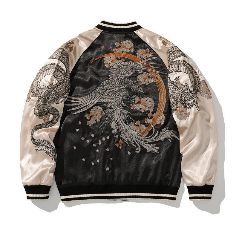 高品質スカジャン メンズ ジャンパー ジャケット 龍 和柄 鳳凰 高品質スカジャン メンズ ジャンパー ジャケット 龍 和柄 鳳凰