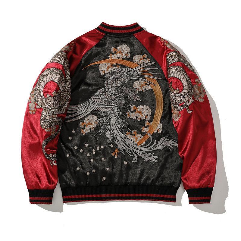 高品質スカジャン メンズ ジャンパー ジャケット 龍 和柄 鳳凰 高品質スカジャン メンズ ジャンパー ジャケット 龍 和柄 鳳凰