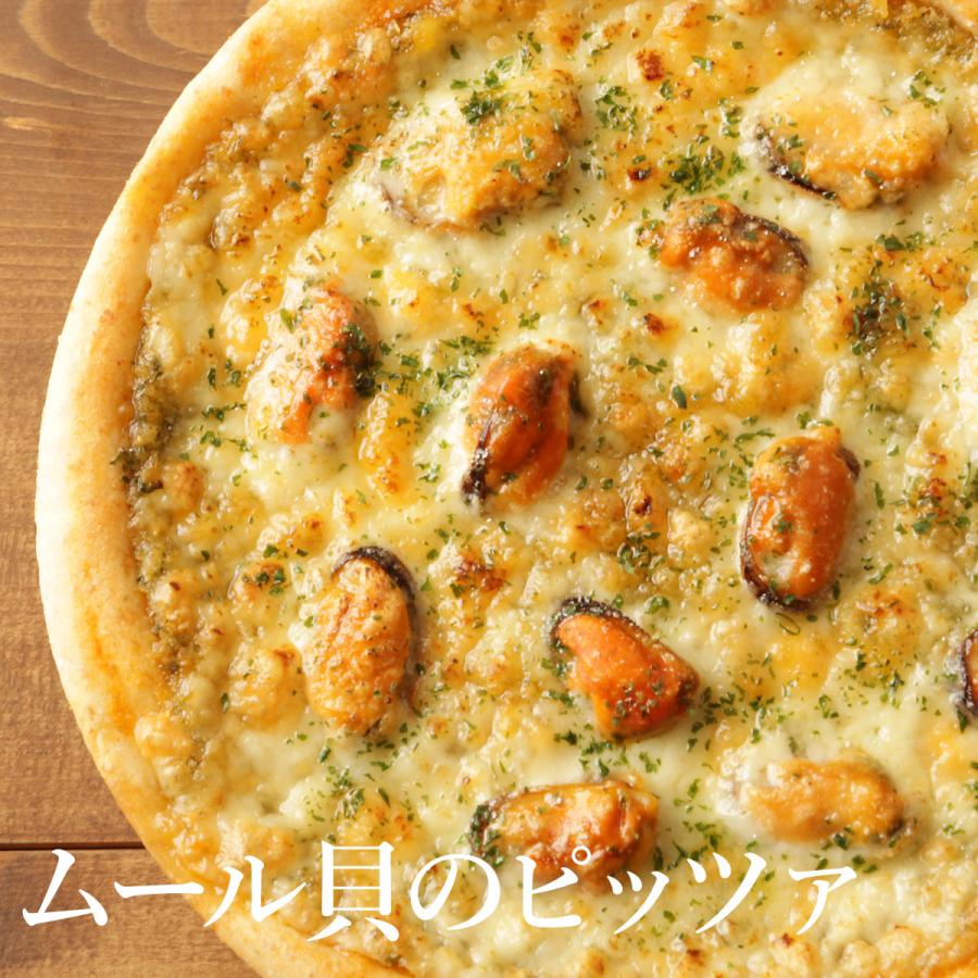 ムール貝のピッツァ にんにくとパセリ風味のバターソース さっぱりチーズ ライ麦全粒粉ブレンド生地