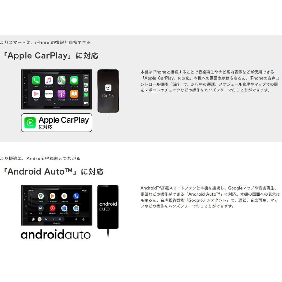 ケンウッド DDX5020S 2DINオーディオ DVD/CD/USB/Bluetoothレシーバー Apple CarPlay Android Auto対応 DDX-5020S｜gyouhan-shop｜02