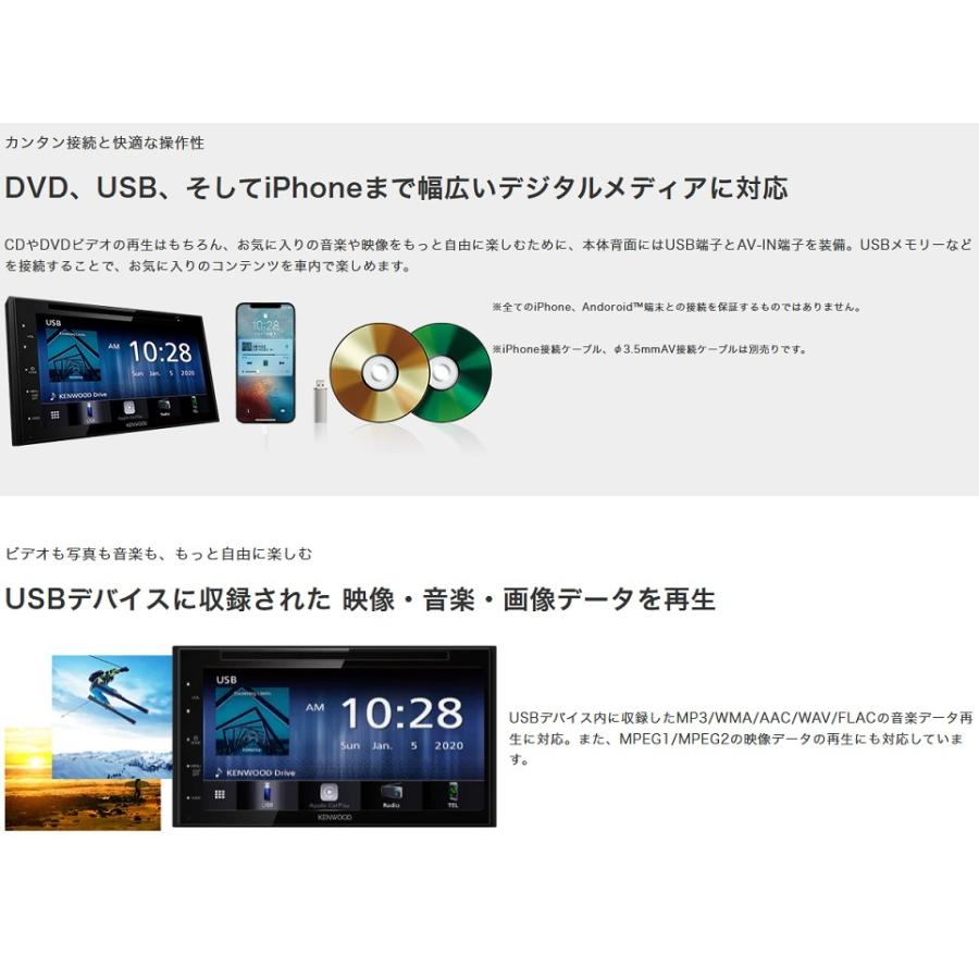 ケンウッド DDX5020S 2DINオーディオ DVD/CD/USB/Bluetoothレシーバー Apple CarPlay Android Auto対応 DDX-5020S｜gyouhan-shop｜05