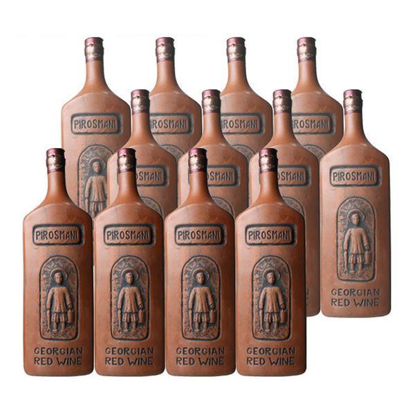 ピロスマニ陶器ボトル（赤）750ml〈12本セット〉【送料無料】Pirosmani　ジョージアワイン≪包装のし不可≫【常温便限定】 | 