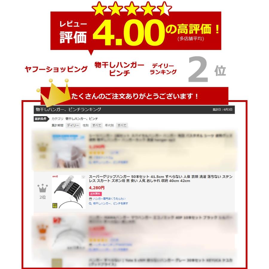 スーパーグリップハンガー 50本セット 41 5cm すべらない 人体 衣類 洗濯 落ちない ステンレス 黒 安い 人気 おしゃれ 収納 40cm 42cm Supergriphangar ハンガー専門店くうえんたい 通販 Yahoo ショッピング