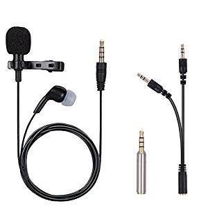 マイクロフォン Igoku クリップマイク 外部マイク ピンマイク イヤホン付き 全指向性 S スマホ Pc用マイク カメラ 世界有名な カラオケ 録音