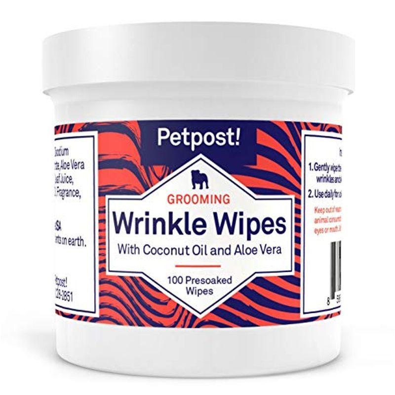 最愛 Petpost ブルドッグのシワ拭き取りシート 犬用 ココナッツオイルを含むと パグ犬の皮膚のシワとたるみを清潔にして癒します