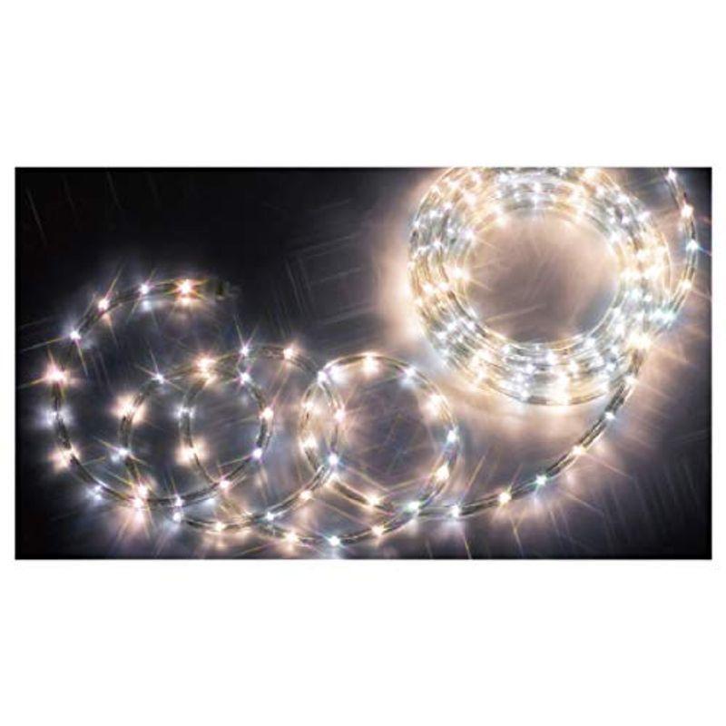 デンサン　LEDソフトネオン　白×電球色　(40mmピッチ・24球　m)　16m　PR-E340-16WL