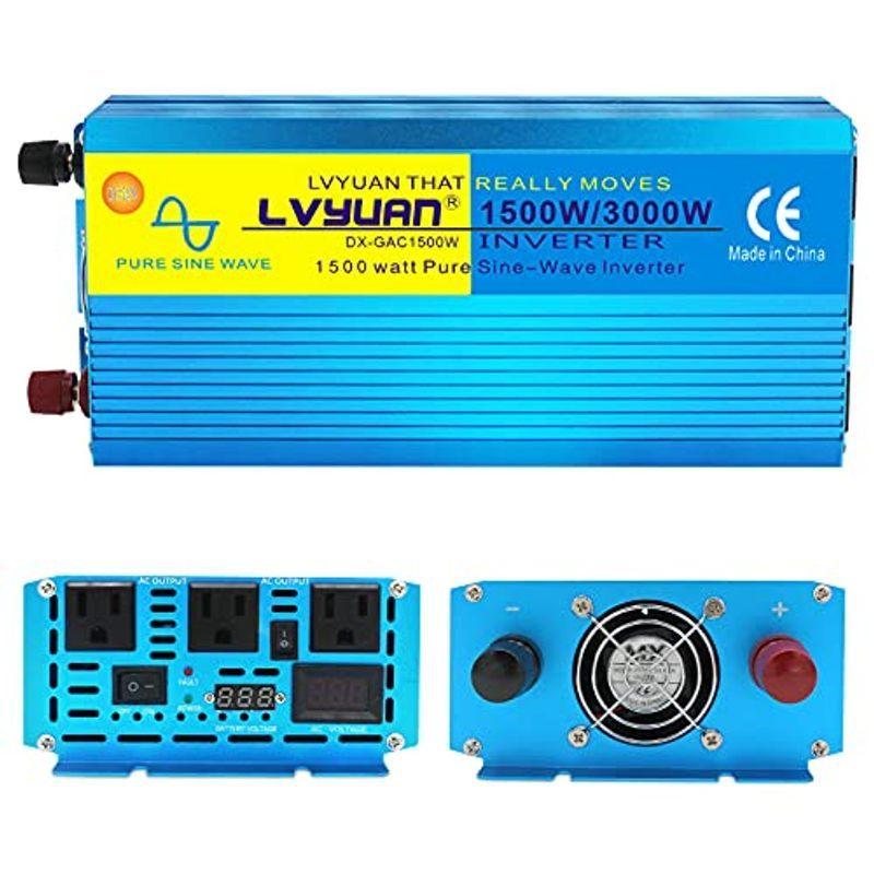 Yinleader インバーター 正弦波 12v 1500w 最大 3000w Dc12v 直流 Ac100v 交流 変換 カーインバーター Mzi