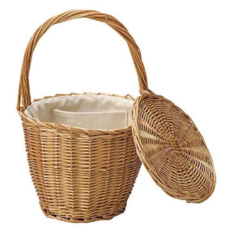 ちどり産業(Tidorisangyou) ピクニックバスケット ベージュ φ21×H19(36)cm