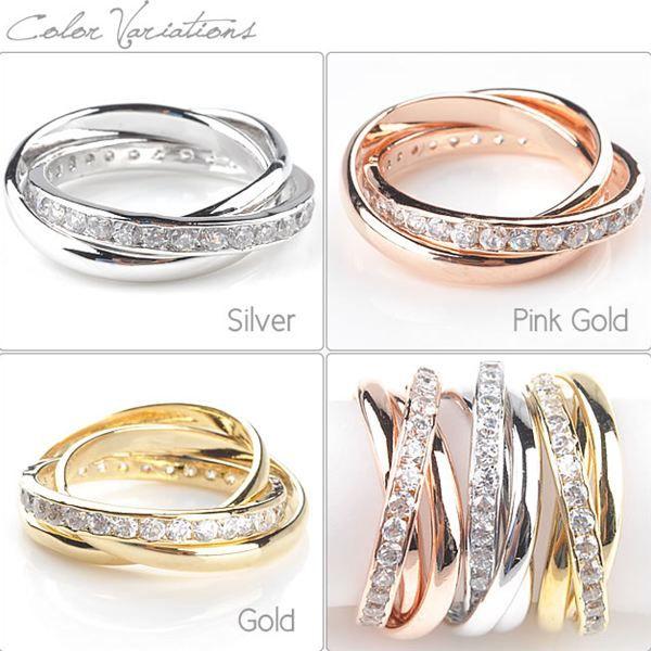 ペアリング 指輪 リング レディース 流星 輝き 豪華 3連