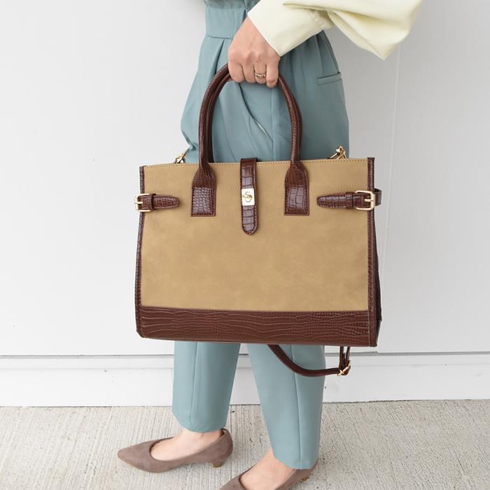 トートバッグ レディース ハンドバッグ ショルダーバッグ 2way クロコ