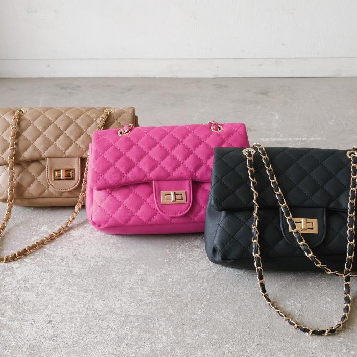 キルティング　ピンク　ショルダーバッグ　2way チェーンバッグ キルティング バニティ バッグ チェーン ショルダーバッグ ショルダー