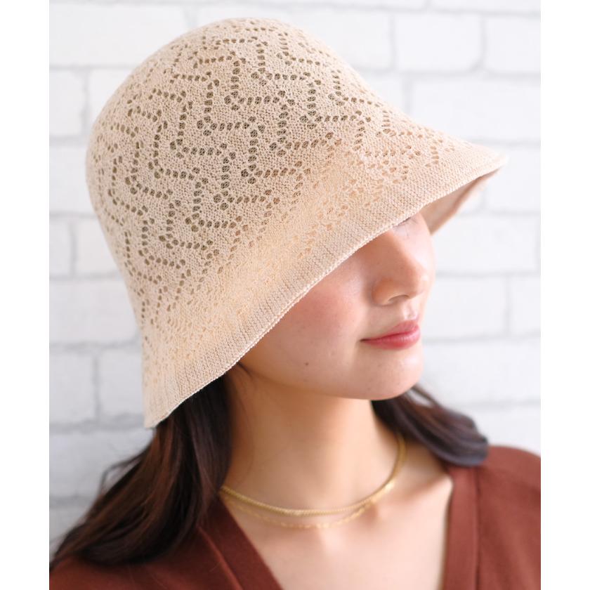 MAISON SPECIALイタリーヤーンニットチューリップハット新品タグ付き ニットレースチューリップハット レディース 春 夏 : ChatonBlanc