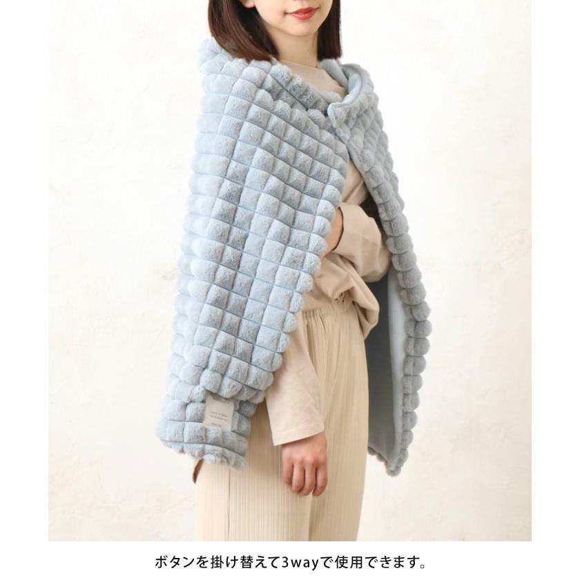 ポコポコファー3wayひざ掛け レディース : ChatonBlanc ヤフー店