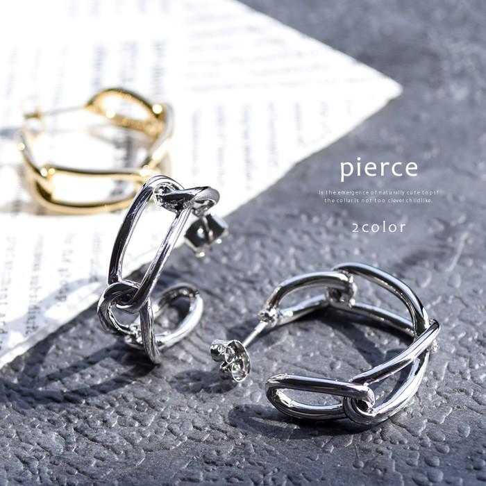 ピアス レディース チェーンモチーフ ゴールド シルバー アクセサリー 