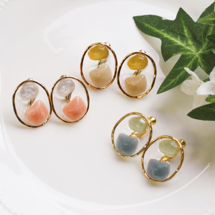 アクリルストーン レジンピアス イヤリング 軽量 軽い デイリー 華やか