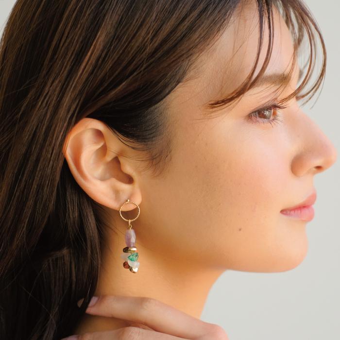 アクリルビーズ ビジューピアス イヤリング 軽量 軽い デイリー 華やか