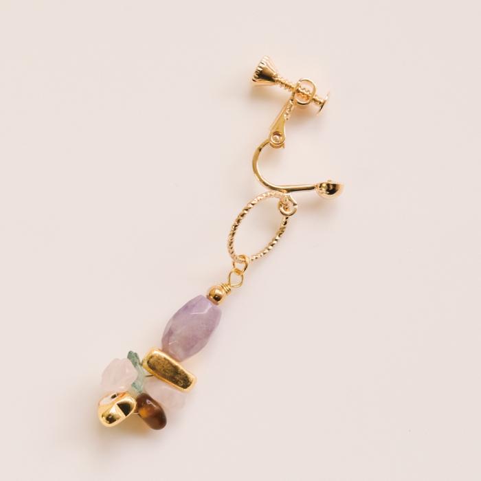 アクリルビーズ ビジューピアス イヤリング 軽量 軽い デイリー 華やか
