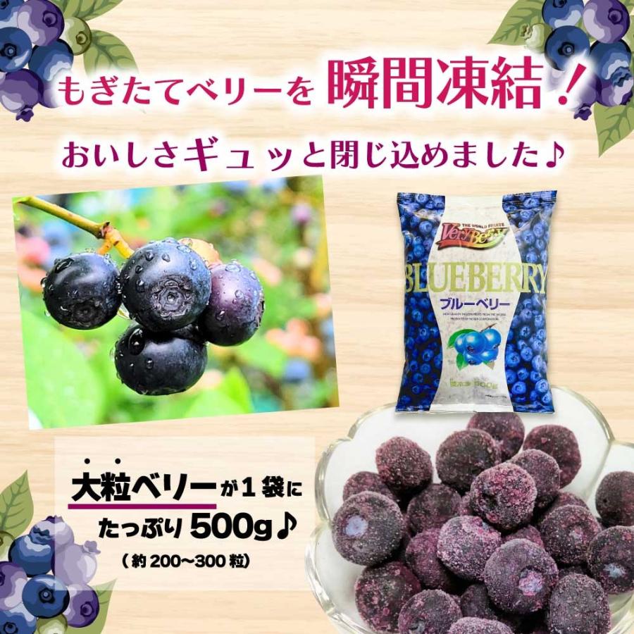 「 冷凍ブルーベリー 」 ノースイ VeryBerry 大容量 ブルーベリー 業務用 1.5kg (500g×3) 冷凍 スイーツ 冷凍フルーツ SC｜gyu-kokodake｜02