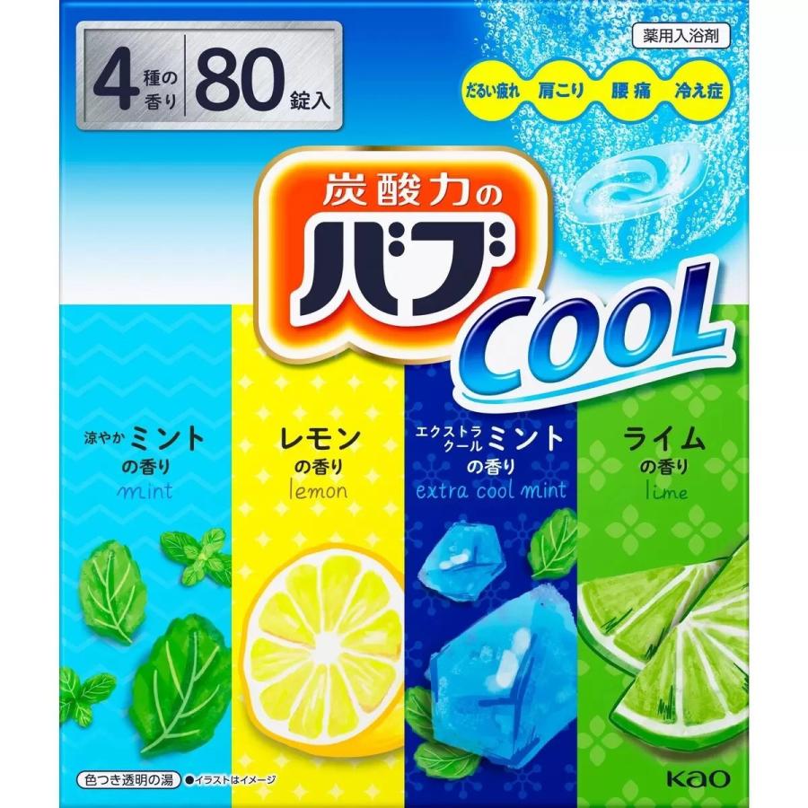 バブ 大容量 クール 薬用入浴剤 80錠（4種類 × 20錠）花王 医薬部外品