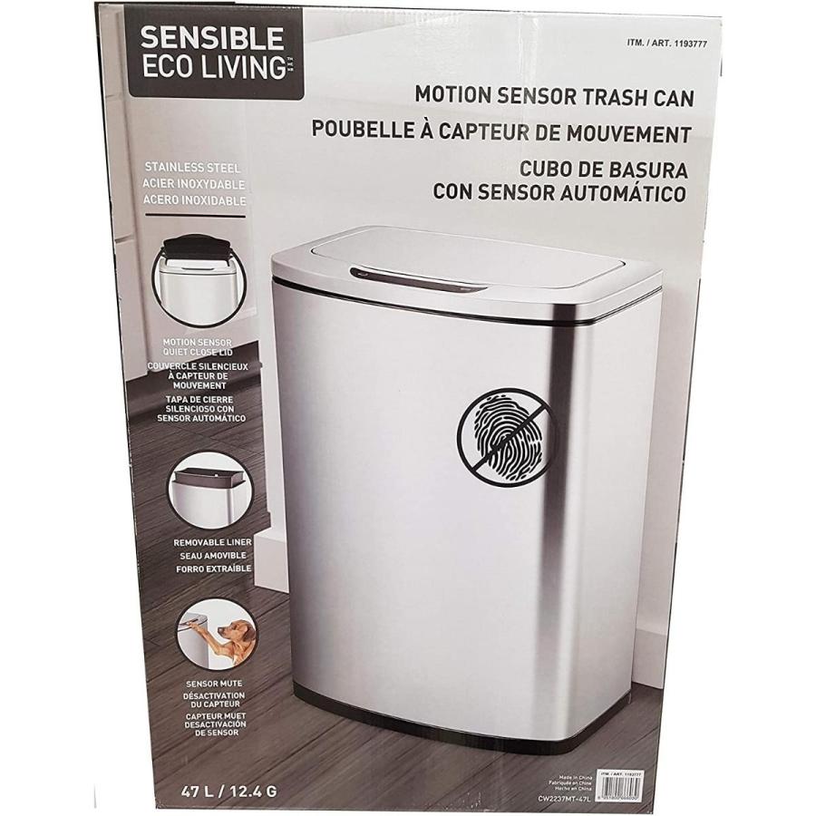 EKO 47L センサー ゴミ箱 オートセンサー ステンレス製 SENSIBLE ECO LIVING 大型 事務所 店舗 コストコ COSTCO  大容量 乾電池 式 自動 開閉