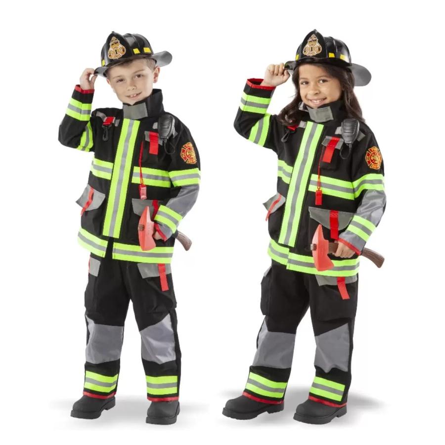 7-8歳向け アドベンチャーコスチューム 消防士(ブラック) アクセサリー