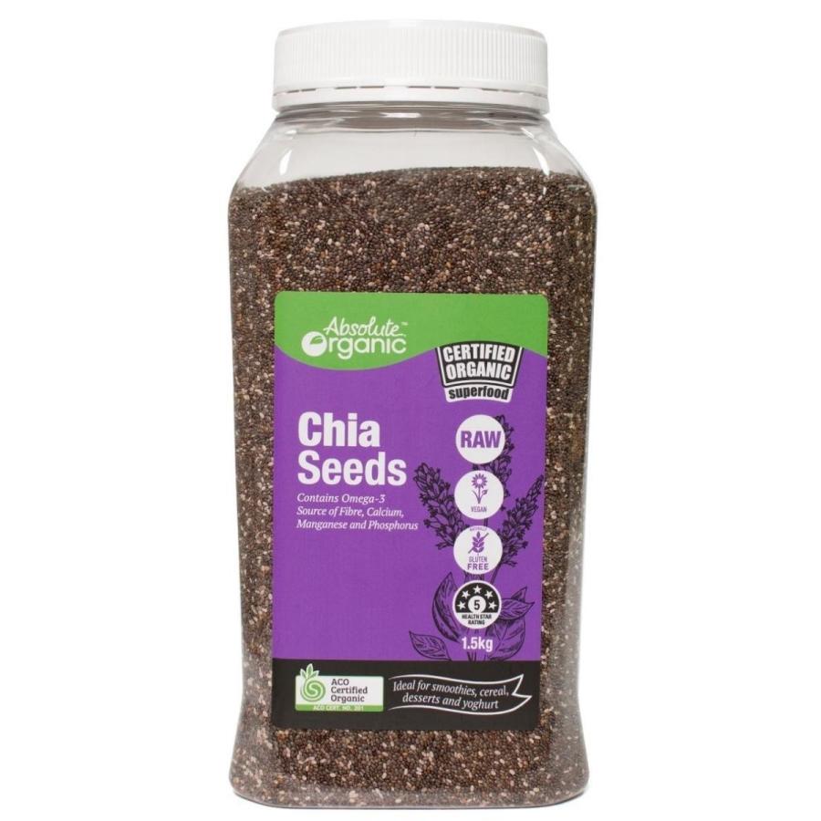 Absolute Organic オーガニック チアシード 1.5kg Chia Seeds 有機 スーパーフード グルテンフリー ヴィーガン