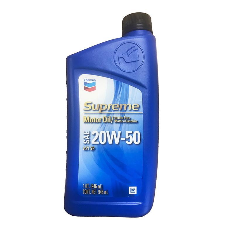 【Chevron】Supreme　oil（20W-50）シェブロン　エンジンオイル（カー用品）946ml×12本｜h-and-f