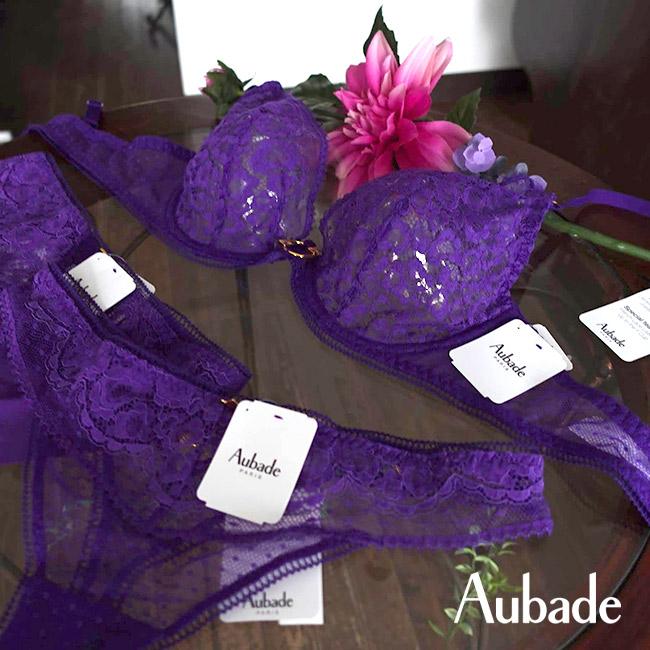 Aubade オーバドゥ Illusion Fauve トライアングルプランジブラ ULTRAVIOLETカラー ブラジャー 大きいサイズ インポートランジェリー レースブラ | Aubade | 12
