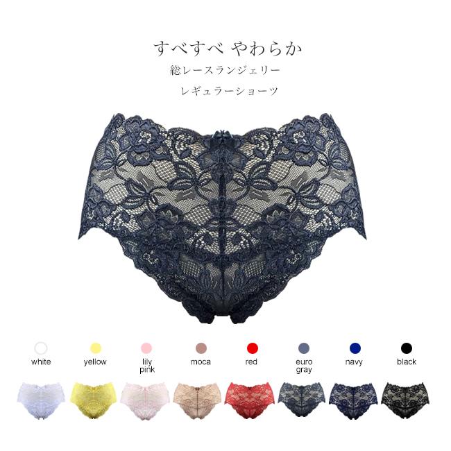 ランジュドアッシュ やわらかレースの総レースランジェリー レギュラーショーツ M・Lサイズ 【クロネコゆうパケット可】 総レース 響かない ショーツレディース | 