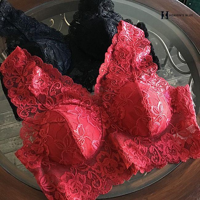 やわらかレースの総レースランジェリー Vネックソフブラ LLサイズ ランジュドアッシュ ブラジャー ノンワイヤー ソフトブラ 楽 大きいサイズ 30代 40代 50代 |  | 16