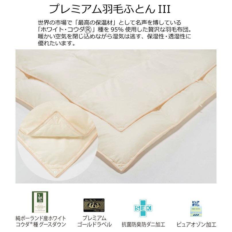 シーリーベッド プレミアム羽毛ふとんIII ダブルサイズ 純ポーランド産 羽毛布団の画像
