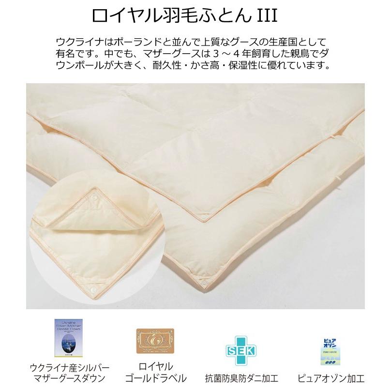 シーリーベッド ロイヤル羽毛ふとんIII ダブルサイズ ウクライナ産シルバーマザーグースダウン 羽毛布団の画像