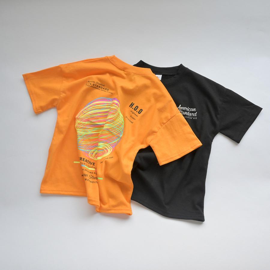 キッズ ジュニア 子供服 Tシャツ カットソー 半袖 プリントT バック  