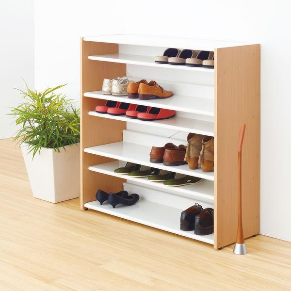 【新品】アスプルンド ハイブリットスリッパ＆シューズラック ナチュラル 幅1000×奥行350×高さ1000mm 1台下駄箱 12人用 各12足収納 ペダリング効率