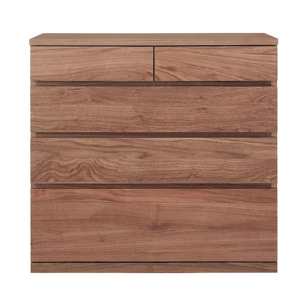 LOHACO - 無印良品 木製チェスト4段・ウォールナット材 幅88×奥行44×高