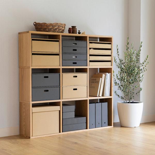 LOHACO - 無印良品 スタッキングシェルフセット 3段×3列 オーク材 幅