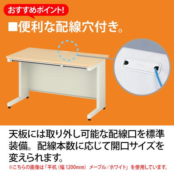 フラットライン 両袖机 ホワイト/ダークエルグレー 幅1600×奥行700×高さ700mm 1台（3梱包） 【プレノデスクシステム】