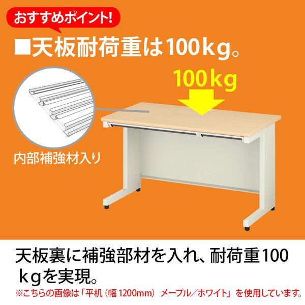 フラットライン 両袖机 ホワイト/ダークエルグレー 幅1600×奥行700×高さ700mm 1台（3梱包） 【プレノデスクシステム】
