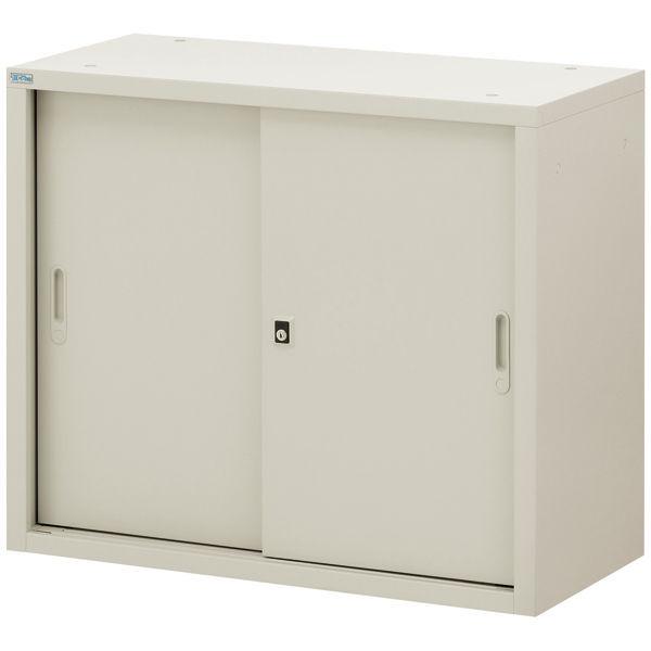 Ceha A4スチール書庫  2段 ガラス引違い  ライトグレー 幅880×奥行400×高さ730mm LOHACO - Ceha A4スチール書庫 引違い 2段 上置き用 ライトグレー 幅