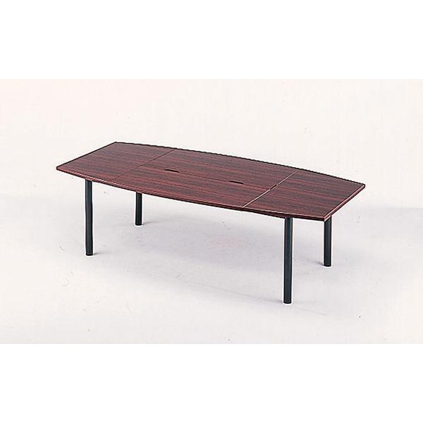 アール・エフ・ヤマカワ　ユニット式会議テーブル　　ダークローズ　幅2400×奥行1200×高さ700mm　1台（3梱包）