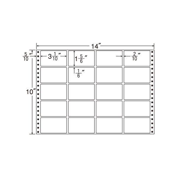東洋印刷 ナナフォーム タックフォームラベル 白 20面 1箱（500シート入） M14X（直送品）